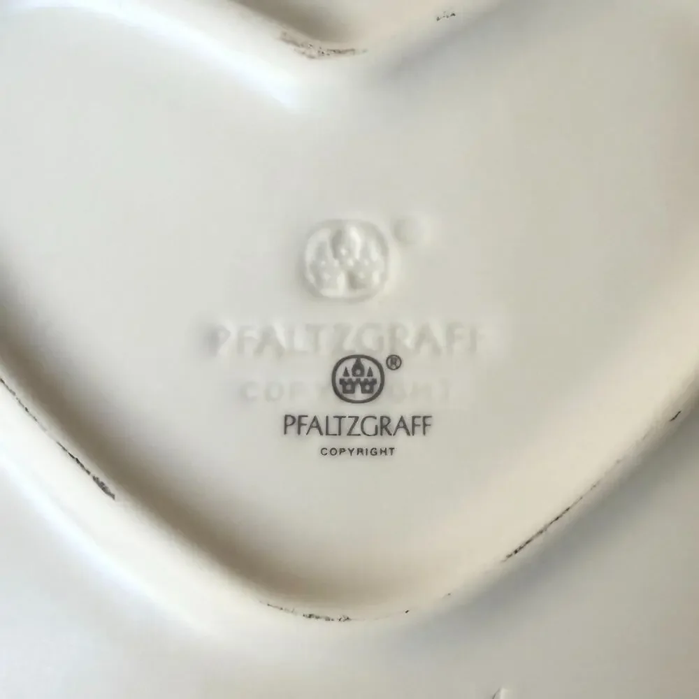 Pfaltzgraff Tea Rose Pie Plate Heart Shape Ceramic Scalloped 10.5